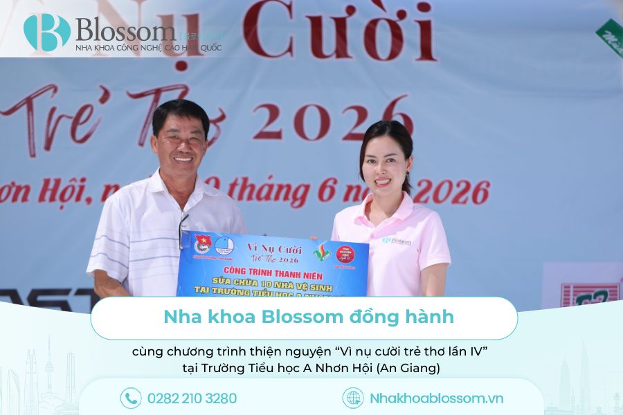 Nha khoa Blossom đồng hành cùng chương trình thiện nguyện “Vì nụ cười trẻ thơ lần IV” tại Trường Tiểu học A Nhơn Hội (An Giang)